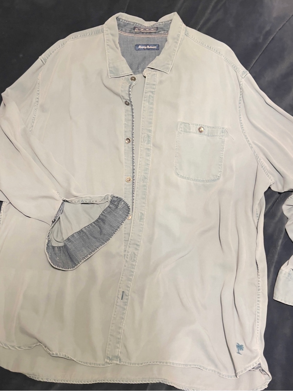 Tommy Bahama Light Blue Button-Front Shirt Jacket